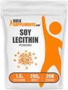 BulkSupp. com Soy Lecitin milteliai - Lecitino papildas, maistingumo priedas, maisto kokybės kategorija - Gluten Free, 1,2g per serving, 250g (8,8 oz) (pakuotė iš 1)