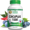 Botanikos pasirinkimas CircuPlus 1500 - Širdies sveikata & Cirkuliacija ir Veinų paramos priedas - Vitaminas B1, Cayenne Pepper, Hawthorn, Ginkgo Biloba suaugusiems vyrams ir moterims (90 kapsulės)