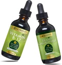 Go Nutrients Vitamin B12 2 oz & Liquid Chlorophyll 60 ml GMO Free, Vegan Friendly, Gluten Free, Soy Free, Liquid Chlorophyll Vegan Friendly B12 Sublingual Supplement with 3000 mcg Methylcobalamin