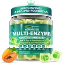 Digital Enzymes Gummies for Women & Men, Multi- Enzymes with 90Billion KSV Probiotics and Prebiotics & Postbiotic, Daržovių ir vaisių pluošto mišinys, Super Enzymes for Digistive & Gut Health, Immune, 60Cts