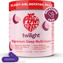 Persikų Tobulas Twilight Magnis Glycinate Miego Multivitaminas Magnio papildas su organinių tart Cherry, Chamomile, 5-HTP, L- Triptofan, Natural Sleepy Girl Mocktail, 60 Capsules, 30 Servings