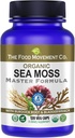 THE FOOD MOVEMENT CO. Sea Moss Master Formula with Burdock Root & Bladderwrack for Gut Health | Organic Vegan Supplement for Women & Men | Irish Sea Moss Blend for Optimal Well-Being (120)