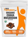 BulkSupples.com Organic Chaga grybų milteliai - Chaga grybų papildas, maisto papildas - Vegan & Gluten Free, 500mg per serving, 500g (1,1 lbs) (pakuotė iš 1)