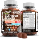 15in1 grybų gummies su Lion 's Mane Turkey Tail Cordyceps Reishi Chaga Sweet Toot Maitake Meshima Poria Cocos Shiitake Tremella, Oyster Agaricus Mushrows vyrams ir moterims Priedas Clean Nutra