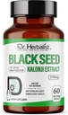 Dr. HERBAIST Black Seed Extract 350mg - 60 Vegan Capsules Ş124; 10: 1 Ekstraktas = 3,500mg Žaliavinės Juodosios sėklų miltelių Bendrijoje 124; "Premium Nigella Sativa" papildas Bendrijoje 124; "High Thymoquinone ® 124; Natural Wellness Support"