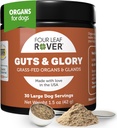 Four Leaf Rover Guts & Glory - Freeze Dried Organs for Dogs - with 100% Grass-Fed New Zealand Beef - Rich in Minerals - Veterinarian Formulated - 30 Large Dog Servings