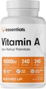 Vitaminas A 10000IU vienam paslaugai, pagrindai (240 Paslaugos, 240 Softgels)