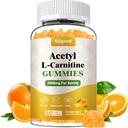 Acetil-L-karnitino papildai, natūrali mityba priedas Boost Energy, Immunity, Vegan, Oranžinis skonis, 60 Skaičius