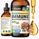 BIO KRAUTER Immunal Support Mushroom Addition - Lions Mane, Shiitake, Turkey Tail, Reishi, Chaga & Maitake Liquid Extract - Mushroom Complex Tincture - Vegan Drops 4 Fl.Oz.