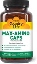 Country Life Maxi- Amino su 16 Nemokama forma amino rūgštys, 180 Vegetariškas kapsulės, Sertifikuotas Gluten Free, Sertifikuotas vegetariškas