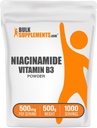 BulkSupples.com Niacinamide Milteliai - Vitaminas B3 Milteliai, Niacinamide papildas, Niacinamide 500mg - B3 Vitaminai odai, Gluten Free, 500mg / Tarnyboje, 500g (1,1 lbs) (pakuotė 1)