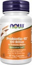 NOW Foods Supplements, Probiotic-10™, 100 Billion, with 10 Probiotic Strains,Dairy, Soy and Gluten Free, Strain Verified, 30 Veg Capsules