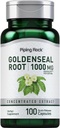Piping Rock Goldenseal Root Capsules Bendrijoje - 124; 1000mg arba 124; 100 Piills ® 124; augalinis priedas Bendrijoje - 124; koncentruotas ekstraktas Bendrijoje - 124; ne GMO, Gluten be