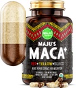 Maju Superfoods 4-in-1 Maca Root Capsules, Organic Black, Yellow & Red Roots w Black Pepper Extract for Absorption (120 ct) | Peru Product, Peruvian Powder, Men & Women Supplement, 60,000 mg