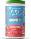 Nuostabus žolės Kidz Superfood: Vegan proteinas & Probiotikai vaikams su runkelių šaknų milteliai & 1 / 2 taurė Leafy Žaliųjų, braškių lazda, 15 Paslaugos