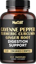 Cayenne Peper priedas su Termeric Curcumin šaknis, imbiero šaknis, Ceilonas Cinnamon Bark & Daugiau - Imuninė sistema, Bendra sveikata & Digistive Health Support - 210 Capsules