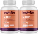 BESTVITE 5- HTP 100mg (240 kapsulių) (120 x 2) - No Stearates - No Flow Agents - Non GMO - Gluten Free