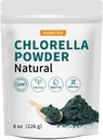 Chlorella milteliai Natural- Chlorofilas Milteliai, Palaiko imuninę sistemą ir kepenų funkcija, Laikyti jaunimą, Veganas, turtingas Vegano baltymų ir vitaminai, 8 oz.