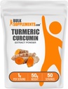 BulkSupples.com Termerijos ekstraktas Milteliai - iš Termerijos šaknų, Curcumin papildai, Termerijos Curcumin milteliai - Gluten Free, 1g per Serving, 50g (1.8 oz) (Pakuotėje yra 1)