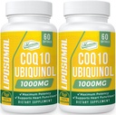 1000 mg liposominių CoQ10 minkštiklių - 124; geriau absorbuoti CoQ10 Ubichinolio papildymą - 124; širdies funkcijos ir energijos gamybą - 124; aktyvųjį antioksidantą - veganų kofermentą Q10 - 124; ne GMO - 124; 120 minkštiklių
