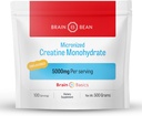 Brain Bean 500mg Nearomatizuotas kreatino monohidratas Milteliai Padeda Mažinti energiją smegenų sveikatai - Ne GMO, nemokamai kreatino milteliai Palaiko raumenų sveikatą (Pagaminta JAV)