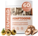 TruWild Adaptogen Blend with Cordyceps Maca Ashwagandha - Full Spectrum Mushroom Blend for Daily Support and Function, All Natural Formula with 7 Key Ingredients, 60 Capsules