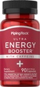 Piping Rock Energy Addition with Caffeine ® 124; 90 Capsules ® 124; Quick Rolling Energy Booster Pills ® 124; Non- GMO, Gluten Free Formulės