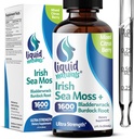 Irish Sea Moss Drops - Citrus Berry Flavor - 92+ Essential Minerals & Vitamins - Energy, Skin, Gut, Recovery - Bladderwrack and Burdock Root - 2 fl. oz