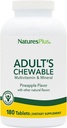 NaturesPlus Adult's Chewable Multivitamin - 180 Vegetarian Tablets - Pineapple Flavor - Natural Whole Foods Supplement for Overall Health, Energy - Gluten-Free - 180 Servings
