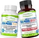 Power by Naturals Certified Organic Sea Moss Capsules Bundle (SeaMoss Plus & Sea Moss Boost) - laukiniai, ne GMO jūros Moss raw Organic - 60 Gluten- Laisvas jūreivių pills