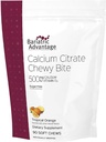 Bariatric Advantage Calcitrate Chewy Bites 500 mg - Highly Absorbable & Digesable - Vitaminas D3 - Lengvai kramtomas kalcio priedas - Tropical Orange - 90 Count