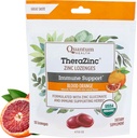Quantum Health TheraCin Organic Cinko Lozenges Echinacea & Medaus imuninė parama suaugusiems ir vaikams 12 + Natūraliai geltonas kraujo apelsinų spartaus palengvėjimo be skonio - 18 Skaičiavimas