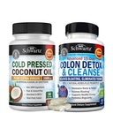 BioSchwartz 15 Day Cleanse for Colon and Gut Health Plus Cold Pressed MCT Coconut Oil Capsules (2 Month Supply)