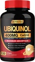 DRFOSTER Coq10 400mg Softgels Ubiquinol - Co Q 10 Additive Coenzation q10 Cq10 400mg Plus Vitamin- E, PQQ, Black Pepper for Heart Health, 120 Kartų