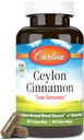 Carlson - Ceilon Cinnamon, Cinamono papildai, 500 mg, Cinnamon ekstraktas, Ceilonas Cinnamon kapsulės, 90 kapsulės.