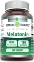 Nuostabi formulė Melatonino priedas - 124; Nearomatizuotas 124; 12 Mg per Tarnyboje - 124; 180 tablečių - 124; Non-GMO - 124; Nemokamas glitimas - 124; Pagaminta JAV