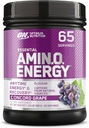 Optimum Nutrition Amino Energy - Pre Workout su žalia arbata, BCAA, Amino rūgštys, Keto Friendly, Žalioji kavos ekstraktas, Energijos milteliai - Concord Vynuogės, 65 Servings (Pakavimo gegužės Vary)
