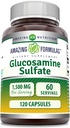 Nuostabios formulės Gliukozamino sulfatų priedas - 124; 1500 Mg per Tarnybą - 124; 120 kapsulių - 124; ne GMO - 124; nemokamai gliukozaminui - 124; pagaminta JAV