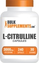 BulkSupplemen.com - Citruline Capsules - Citruline Addition, L- Citruline 3000mg Capsules - Citruline Pills, Gluten Free - 8 Capsules per Serving, 240 Capsules (Pakuočių po 1)