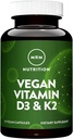 MRM Nuturition Vegan Vitamin D3 & K2 | Bone + Immune Health | Made from lichens | Supports Calcium Absorption | Vegan + Vegetarian Friendly | 60 Servings