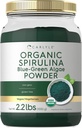 Carlyle Organic Spirulina Milteliai 2,2 lbs maždaug 124; Blue Green Algae ® 124; 8g Spirulina per Serving ® 124; Vegan, Non- GMO, Gluten Free Addition