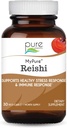 PURE ESLENCE LABS MyPure Reishi Organic Mushroom Additional - 100% Real Mushroom Extract for Immunal Support, Stress Relief, Build Energy (30 kapsulių)