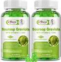 2 Pack Soursop Graviola Gummies Addition, Original Soursop Laves Extract with Vitamines C & Cinko for Women & Men, Multivitamin Soursop Fruit Addition for Immunity & Antioksidant & Energy