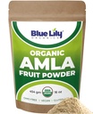 Blue Lily USDA Organic Amla Powder (Amalaki / Indian Gooseberry) 16oz (1lb) Resealable Kraft Bag, 100% Pure Amla Berry Powers, Rich in Antioksidantas Vitaminas C, Palaiko sveiką imuninę sistemą