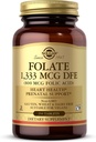 Solgar Folate 1,333 mcg DFE (Folic Acid 800 mcg) - 250 Tablets - Prenatal Support - Non-GMO, Vegan, Gluten Free, Dairy Free, Kosher - 250 Servings