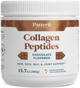 Pattern Wellness Collagen Peptides milteliai (I ir III tipo) - Plaukų, nagų, odos ir bendros sveikatos - Grass Fed & Pasture išauginti - Hidrolizuotas Collagen, Non- GMO, Dairy Free, & Keto - Šokoladas (13 Oz)