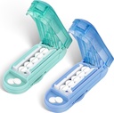 DUBSTAR 2PBS pistoletai Cutter Splitter mažoms ir Tiny Pills, Multiple Pill Cutters mažoms arba didelėms pistoletams, Reguliuojamas pistoletai Splitter su Centralizavimo ir karkaso apsauga (Blue + Cyan)