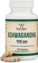 Ašwagandha Capsules, 120 Count (500mg ekstraktas 20: 1 Stiprumas) Adaptogen Stress Relief by Double Wood