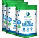 BioTrust Ageless Multi Collagen Peptides Mill - 5 Tipai (I, II, III, V, X) - Unflavored Collagen Mill for Women & Men - Hidrolizuotas baltymas - Žolės Fed Jautiena, Žuvys, Vištienos, Eggshell Membrane, 3-pk