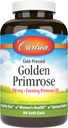 Carlson - Golden Primrose, 1300 mg Vakaro Primrose aliejus, Cold- pressed, sveika oda, moterų sveikata & Optimali sveikata, 90 Softgels